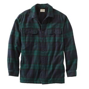 L.L. Bean Men's Fleece Lined Flannel Shirt Traditional Fit Plaid Pockets XLG